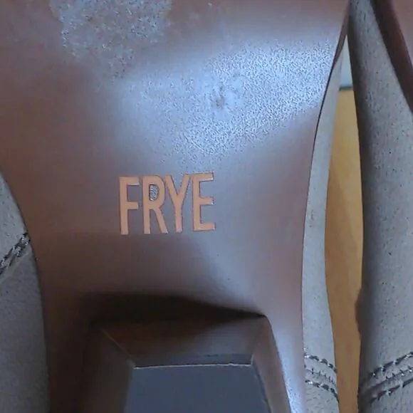 Frye Reina Leather Bootie Boots Pointed Stacked Heel 8.5M New