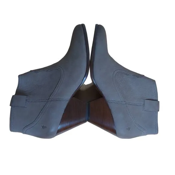 Frye Reina Leather Bootie Boots Pointed Stacked Heel 8.5M New