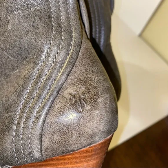 FRYE Sam Button mid calf length wedge boots 5.5