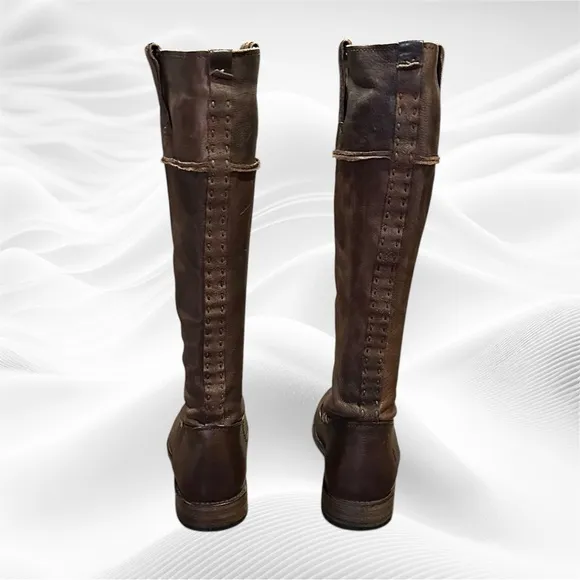 Frye | Shirley Artisan Tall Leather Riding‎ Boots Size 7 Dark Brown