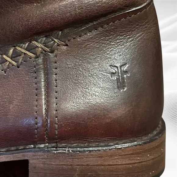 Frye | Shirley Artisan Tall Leather Riding‎ Boots Size 7 Dark Brown