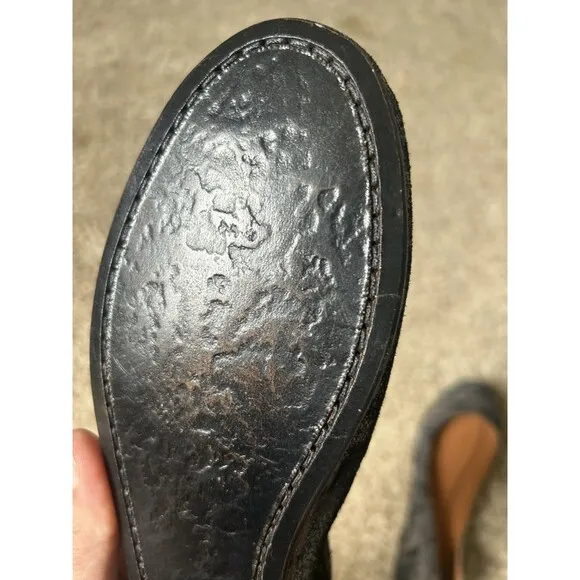 Frye Shoes Women's 7.5 B Carson Ballet Flats Comfort Round Toe Leather Gunmetal