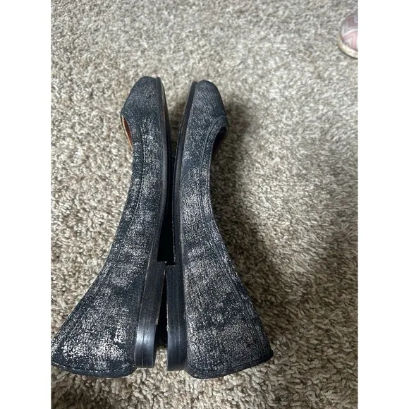 Frye Shoes Women's 7.5 B Carson Ballet Flats Comfort Round Toe Leather Gunmetal