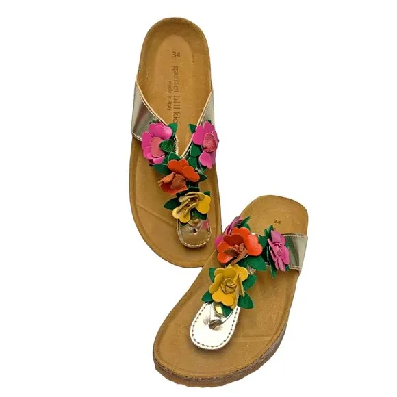 Garnet Hills Kids Embellished‎ Leather Thong Sandals *NWOB