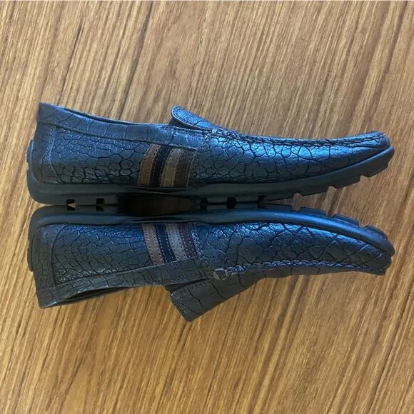 Geox - Black Leather Respira Driving Loafers Shoes - Men's size EU 40 / US  7