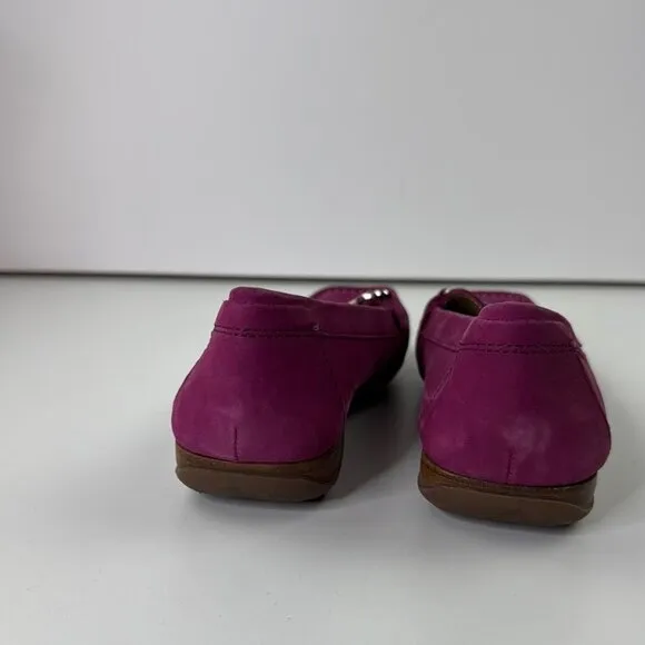 Geox Pink Slip On Loafers with Silver Buckle size 37 ½