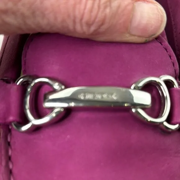Geox Pink Slip On Loafers with Silver Buckle size 37 ½