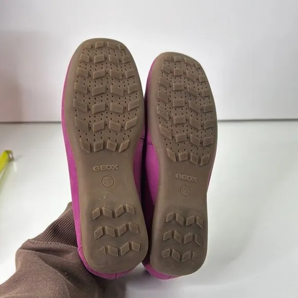 Geox Pink Slip On Loafers with Silver Buckle size 37 ½