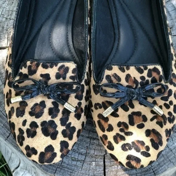 Geox Respira Leopard Fur Round Toe Flats 9