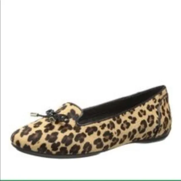 Geox Respira Leopard Fur Round Toe Flats 9