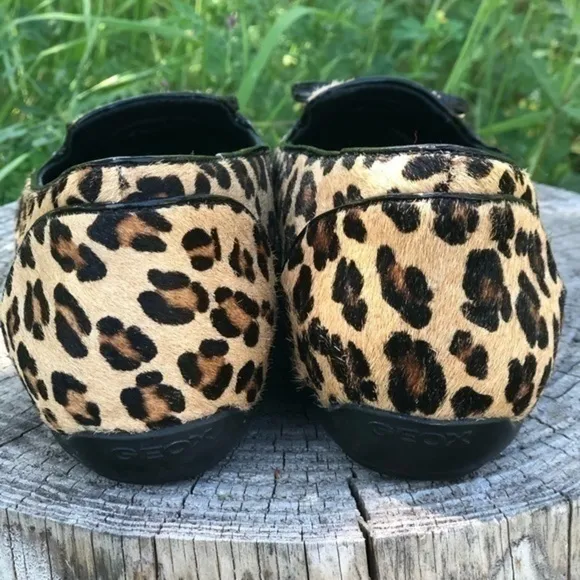 Geox Respira Leopard Fur Round Toe Flats 9