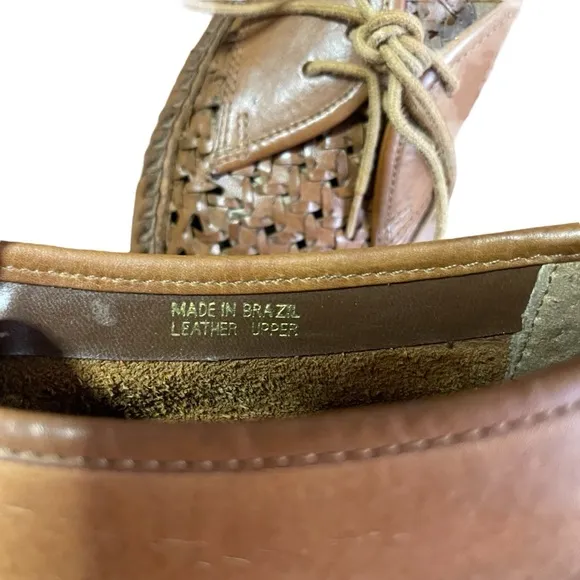 G.H. Bass &amp; Co. Brown Loafers with Perforated Leather Design 70’s 80’s
