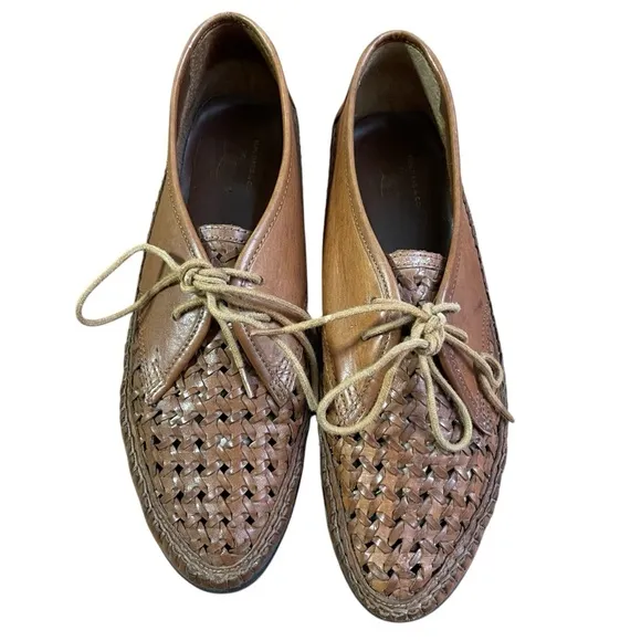 G.H. Bass &amp; Co. Brown Loafers with Perforated Leather Design 70’s 80’s