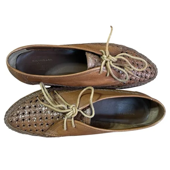 G.H. Bass &amp; Co. Brown Loafers with Perforated Leather Design 70’s 80’s
