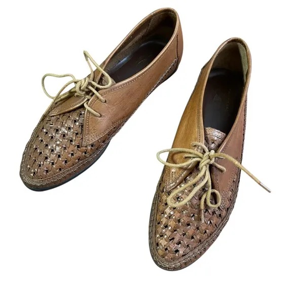 G.H. Bass &amp; Co. Brown Loafers with Perforated Leather Design 70’s 80’s