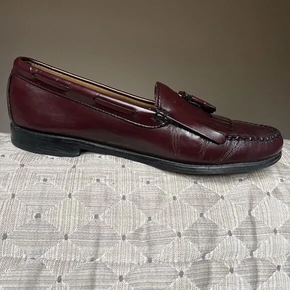 GH Bass &amp; Co. Weejuns Layton Burgundy Leather Tassle Loafers Men’s Size 11 D