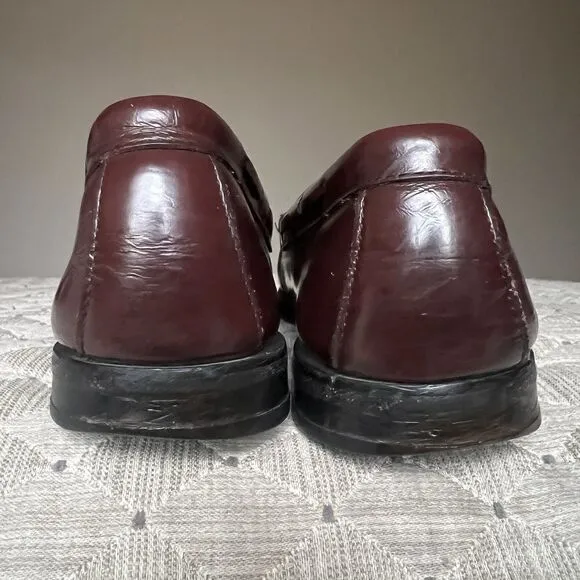GH Bass &amp; Co. Weejuns Layton Burgundy Leather Tassle Loafers Men’s Size 11 D