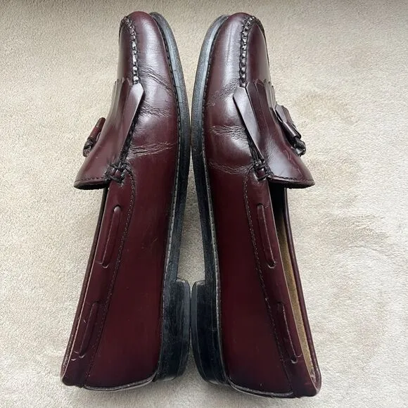 GH Bass &amp; Co. Weejuns Layton Burgundy Leather Tassle Loafers Men’s Size 11 D