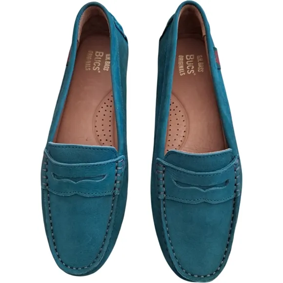 G.H. Bass Dylan Driver Moc Slip On Loafers Womens Size 8 Aqua New With Box