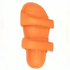 GIA X Pernille Teisbaek Shoe Size 39 Orange Leather Velcro Double‎ Strap Sandals