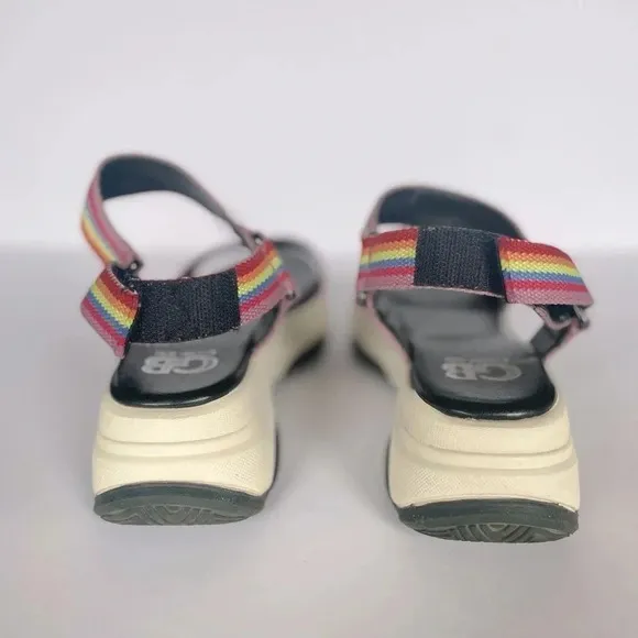 Gianni Bini Rainbow platform sandals size 8