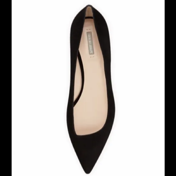 Giorgio Armani BlackSuede Point-Toe Ballerina Flats