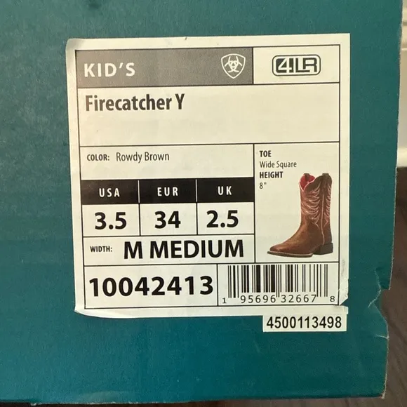 Girls Ariat Firecatcher Y Rowdy Brown Western Boots