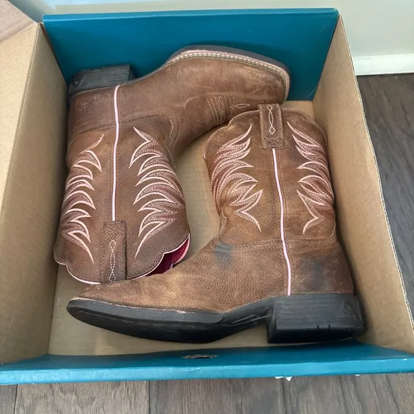 Girls Ariat Firecatcher Y Rowdy Brown Western Boots