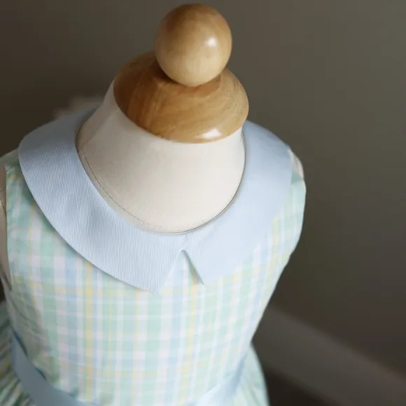 Girls Plaid Spring Sundress Boutique Bailey Boys Size 4 Satin Sash LIKE NEW