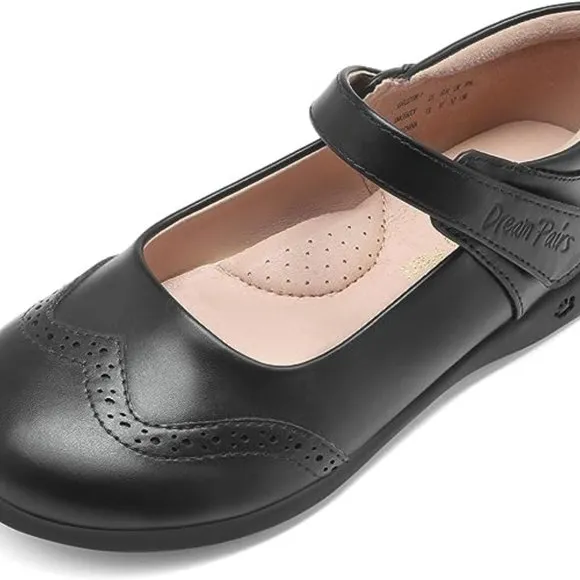 Girls School Uniform Shoes Mary Jane Black Flats