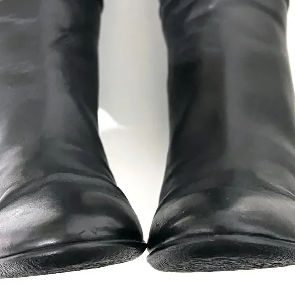 Giuseppe Zanotti Cuffed Knee Pebbled Leather Boots Stiletto Heels