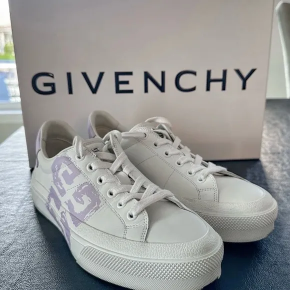 Givenchy White and Purple Sneakers