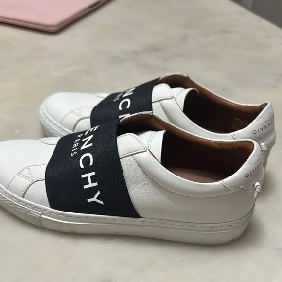 Givenchy White Sneakers with Black Strap