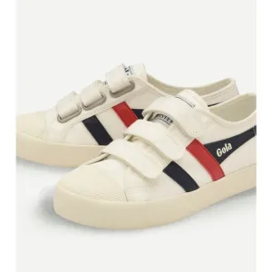 Gola Women's Vegan Classic Coaster Strap Canvas Sneakers Off White Navy Size 10