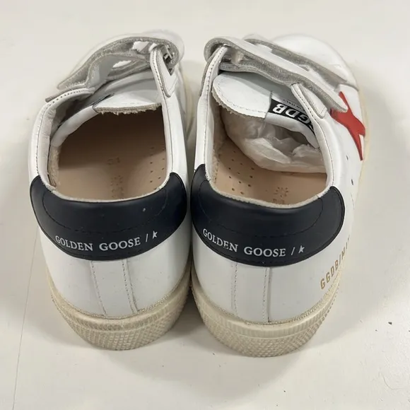 Golden Goose Baby White &amp; Red May School Velcro Sneakers Kids White and Red Star