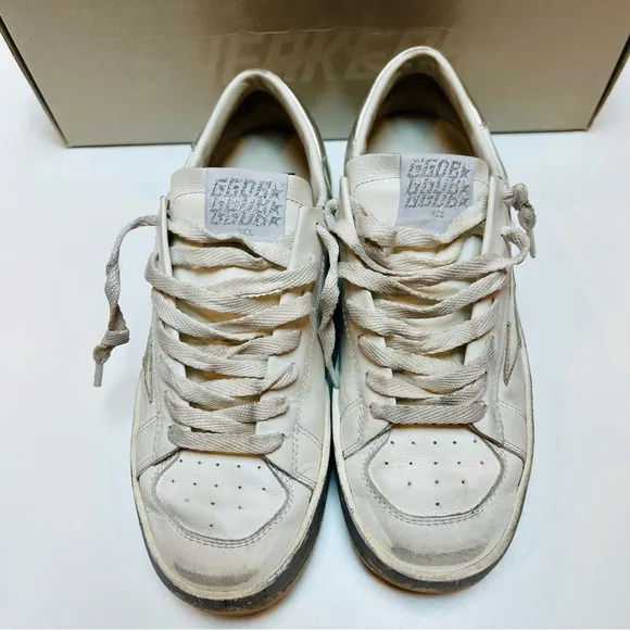 Golden Goose White &amp; Silver Sneakers
