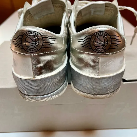Golden Goose White &amp; Silver Sneakers
