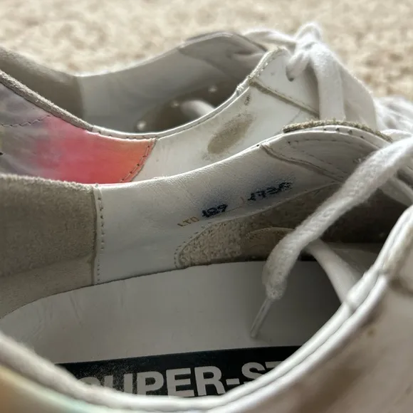 Golden Goose White and Pink Casual Sneakers