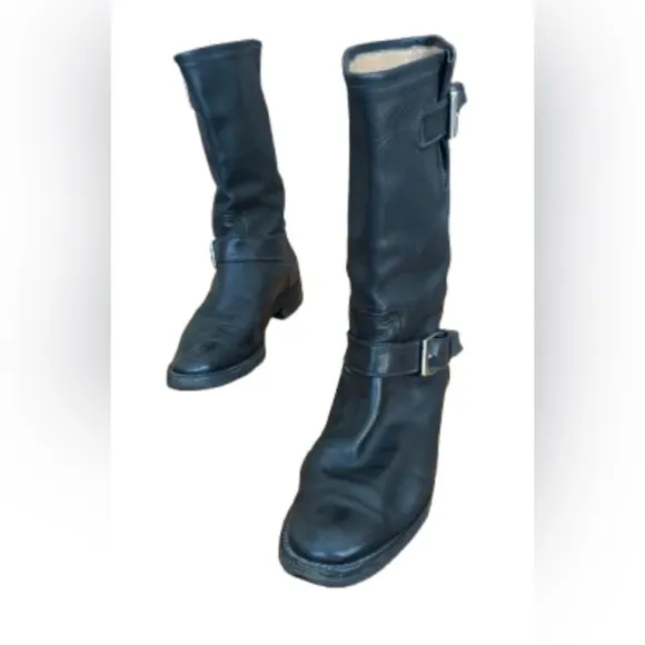 Gravati for Neiman Marcus Moto 100% calfskin leather upper &amp; lining boots SZ 7