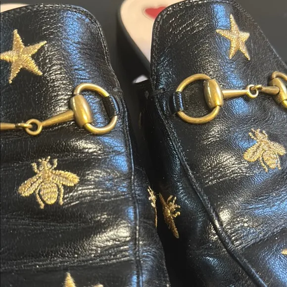 Gucci Black and Gold Espadrilles