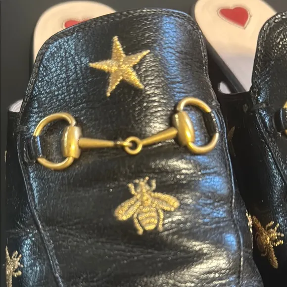 Gucci Black and Gold Espadrilles