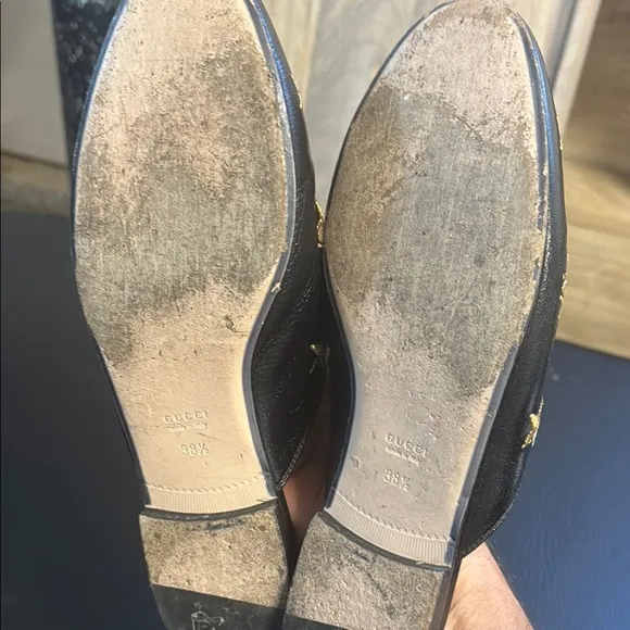 Gucci Black and Gold Espadrilles