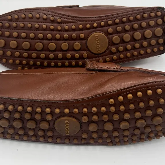 Gucci Brown and Green Horsebit Loafers