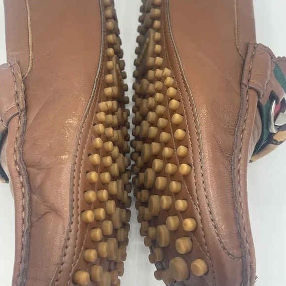 Gucci Brown and Green Horsebit Loafers
