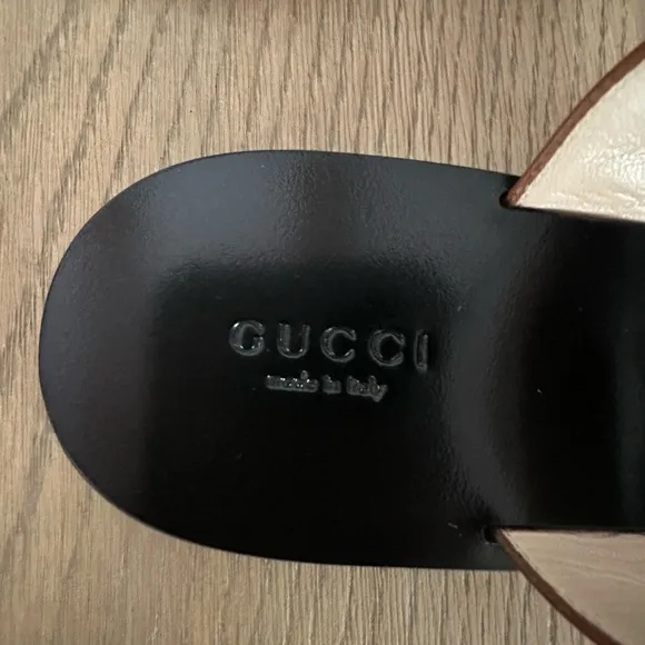 Gucci GG Marmont Brown Thong Sandals