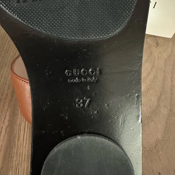 Gucci GG Marmont Brown Thong Sandals