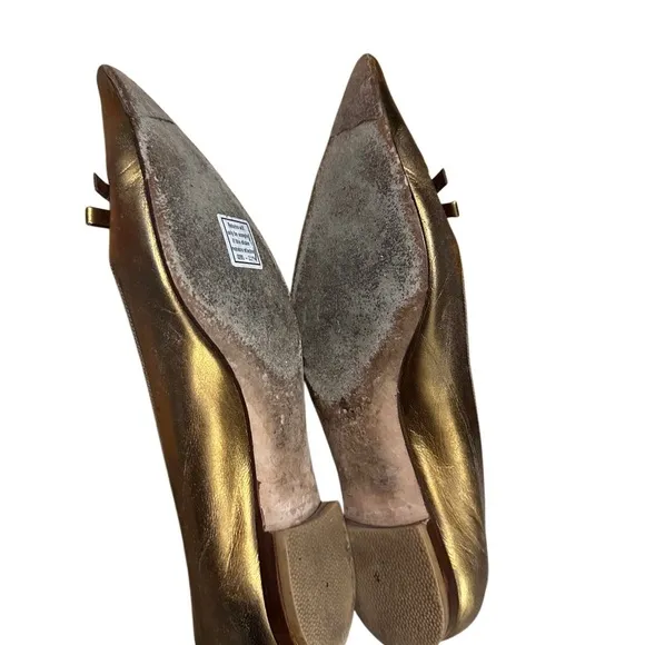 Gucci Gold Flats with Metallic Toe Cap