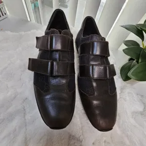 Gucci Guccissima Sneaker Leather Canvas Shoes Brown Style#091835 Size  US 8