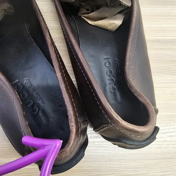 Gucci Horsebit Loafers Men 11.5 D Chocolate Leather Driving 1953 Old Money ITALY