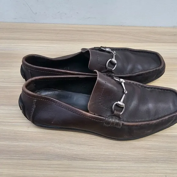 Gucci Horsebit Loafers Men 11.5 D Chocolate Leather Driving 1953 Old Money ITALY